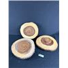 Image 1 : 3 Meritage Handcrafted Tree Bark Footed Servers. Approx. 12"