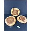 Image 2 : 3 Meritage Handcrafted Tree Bark Footed Servers. Approx. 12"