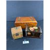 Image 1 : Lot Of 3 Storage Boxes. Largest Is Vintage Cedar & Approx. 12" x 8" x 5"