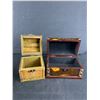 Image 4 : Lot Of 3 Storage Boxes. Largest Is Vintage Cedar & Approx. 12" x 8" x 5"