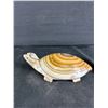 Image 3 : Vintage 7" Stone Carved Turtle & 10" Wood Sea Turtle Dish.