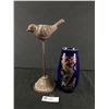 Image 1 : Japan National Silver Company 7.5" Vase & Heavy Cast 11" Bird Candle