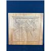 Image 2 : 2 Vintage Carved Raised Wood Panels. Approx. 16" x 17"
