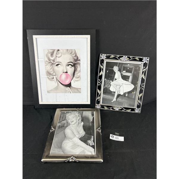 Lot Of 3 Various Framed Marilyn Monroe Pictures