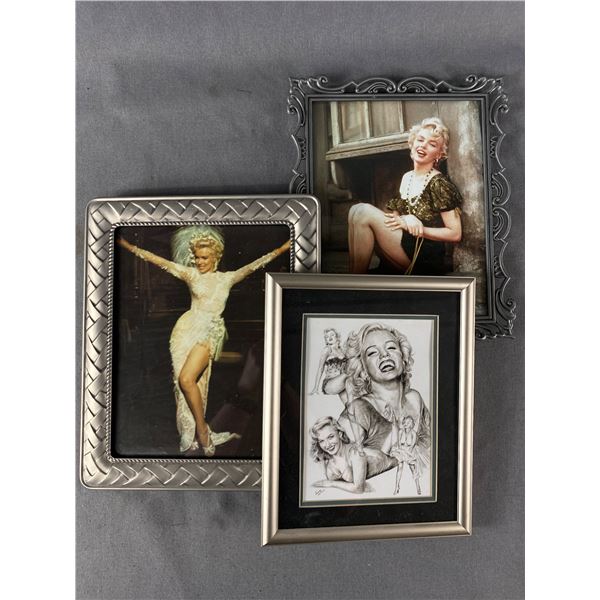 Lot Of 3 Various Framed Marilyn Monroe Pictures
