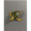 Image 2 : 2014 Signed SeaTurtle Oil Painting On 12" x 12" Canvas & Plastic Sea Turtle Figurine