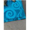 Image 4 : 2014 Signed SeaTurtle Oil Painting On 12" x 12" Canvas & Plastic Sea Turtle Figurine