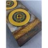 Image 2 : Wood Carved Side Portrait Approx. 17 1/2" H & Bali Coin Art Piece On Canvas. Approx. 8" x 20"