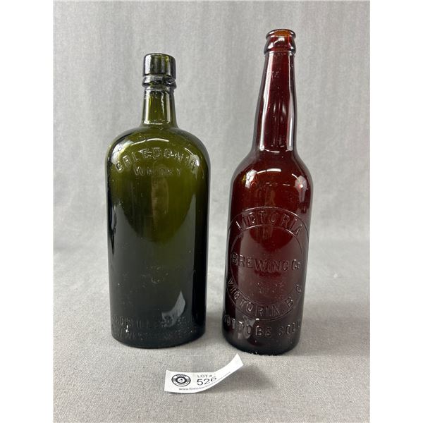 2 Vintage Bottles - Caldonia Whisky & Victoria Brewing Co.