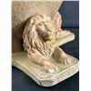 Image 2 : Very Heavy 16" Ceramic Lions Bowl w/ Kenya Hand Carved Stone 3" Eggs.