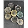 Image 2 : Lot Of Vintage Watkin Coupons, Glass Canning Lids & Cannistor Cover