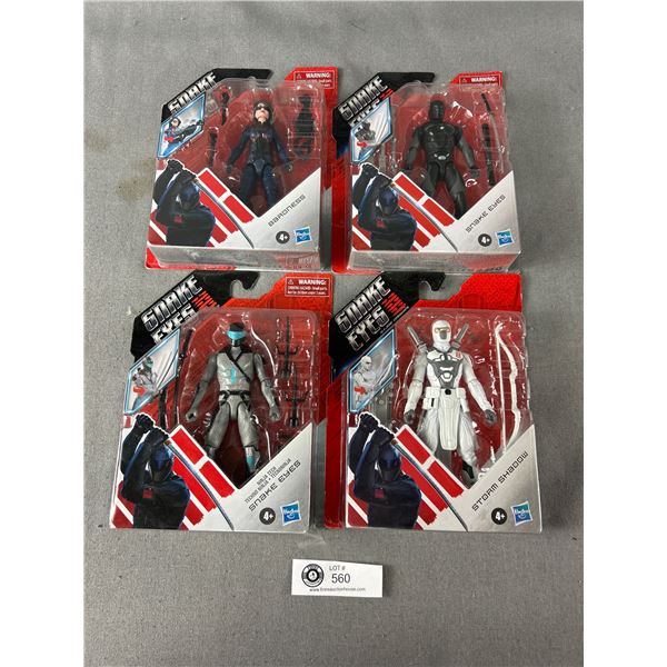 4 GI Joe Orgins Snake Eyes Action Figures In Original Package By Hasbro Toys