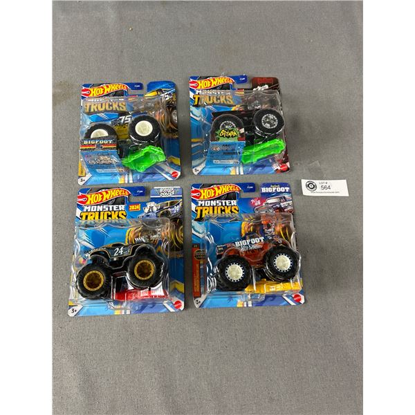 4 HotWheels Monster Truck Die-Casts Vehicles In Original Packages