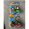 Image 3 : 4 HotWheels Monster Truck Die-Casts Vehicles In Original Packages