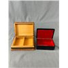 Image 4 : 2 Vintage Trinket Boxes. Largest Is Genuine Leather. Made In Spain. Smallest Is Laquered Wood