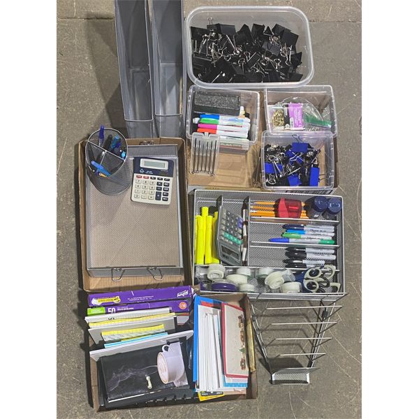 ASST. STATIONARY GREETING CARDS, NOTEPADS, WIRE MESH ORGANIZER ETC