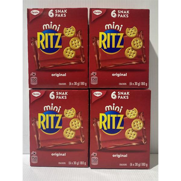 4 BXS MINI RITZ ORIGINAL CRACKERS (6X30G SNAK PAKS)