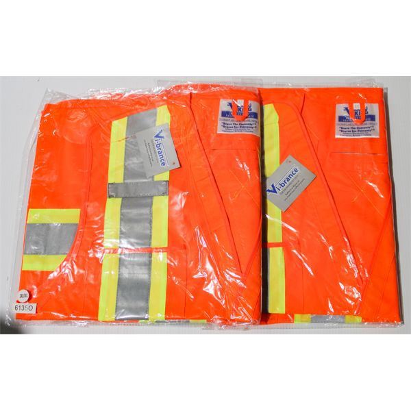 2 VIKINGS HI VIS SAFETY VEST CLASS 2 LEVEL 2 SIZE 2XL-3XL TEAR AWAY DESIGN