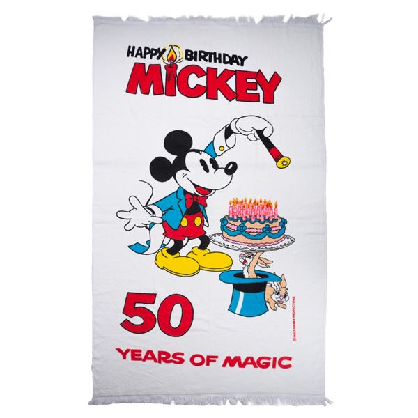 A Mickey's 50th Birthday Towel.