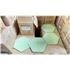 Image 2 : HALF PALLET OF HEXAGON PORCELAIN TILES IN GREEN 10SQ.FT. PER BOX, APPROX 44