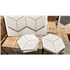 Image 2 : HALF PALLET OF HEXAGON PORCELAIN  TILES IN WHITE CUBE 10SQ.FT. PER BOX, APPROX 25