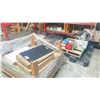 Image 2 : LARGE LOT OF ASSORTED TILE STOR SUPPLIES; DISPLAY BOARDS, WEDGES, WORK TABLE, ASSORTED TILES AND