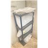 Image 8 : LARGE ASSORTMENT OF GARBAGE CANS, METAL FILE CABINETS, RESIN RACK AND CONTENTS AND ALL RACKING AT