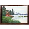 Image 1 : Romo Signed Oil Painting: Cabin at Twin Lakes, Mono County  2010  [181299]