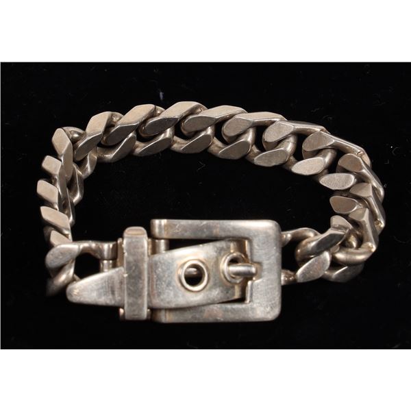 Sterling Silver Bracelet: Belt Motif  [180230]