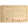 Image 2 : Central Pacific RR Co Pass, 1882  [172089]