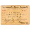 Image 1 : Denver & Rio Grande Railroad Co. pass, 1916  [172072]