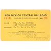 Image 1 : New Mexico Central RR pass, 1915  [182673]