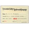 Image 1 : Yosemite Valley RR Co pass, 1912  [179547]