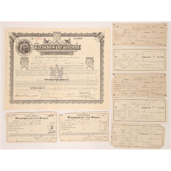 Lincoln Co. War - Pat Garrett Signed Insurance Policy 1893  [182349]
