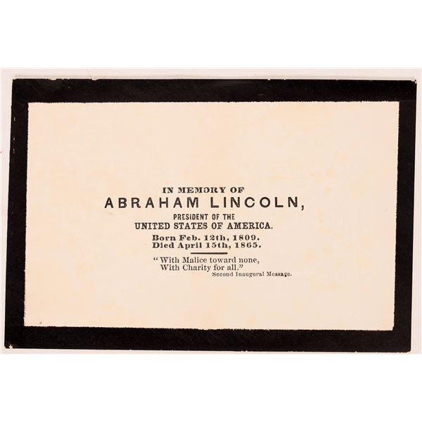 Lincoln: Funeral Card  [182766]