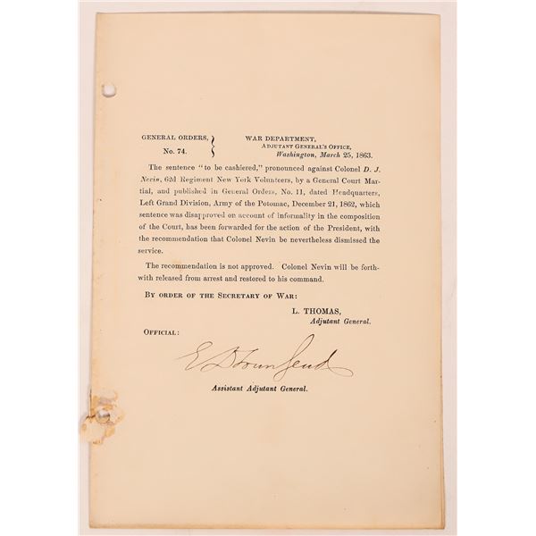 Lincoln: General E. D. Townsend Autograph  [182325]