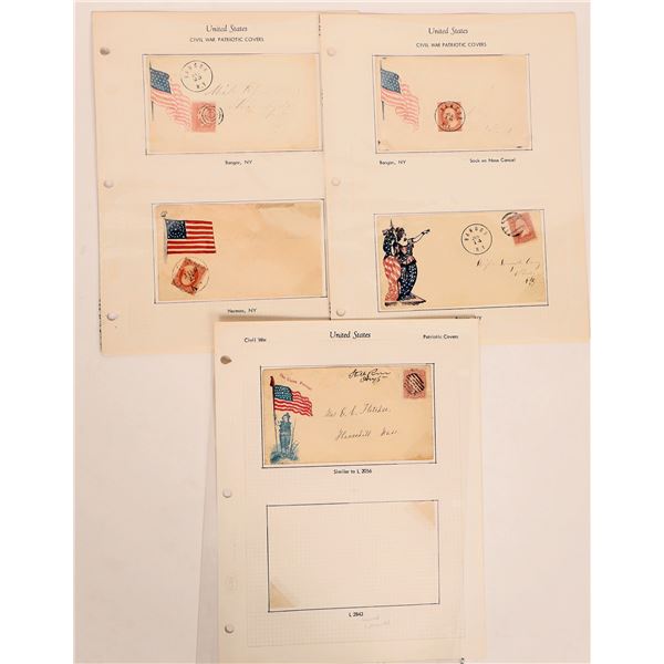 Civil War Patriotic Covers w/ Nice Geographic Cancels,7  [182476]