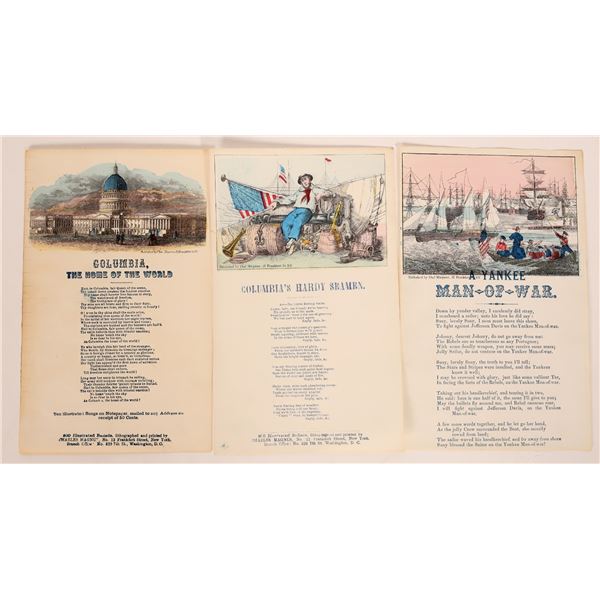 Civil War Songsheets w/Ships & War at Sea Lyrics (3)  [182368]