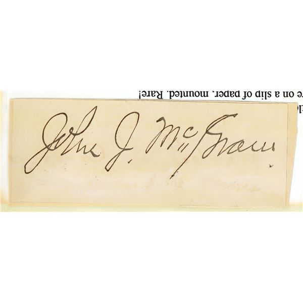 HOF John J. McGraw Autograph Cut  [181914]