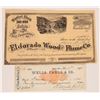 Image 1 : El Dorado Wood & Flume Co. Check & Stock (Tahoe Lumber for the Comstock), 1876  [182805]