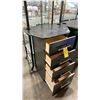 Image 2 : DARK WOOD 4 DRAWER MOBILE TECHNICIANS EQUIPMENT CART 25"W X 17"D X 37"H