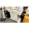 Image 2 : WHITE ACRYLIC 2 DRAWER, 2 PLATFORM TECHNICIANS COUNTER 41"W X 22"D X 37"H WITH WHITE 3 DRAWER MOBILE