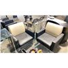Image 2 : 2 TONE BLACK / CREAM LEATHER LOOK 2 SEAT SOFA & 2 ARM CHAIR SET
