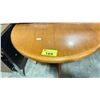 Image 2 : OAK PEDESTAL TABLE ( 3' DIAMETER X 30"H ), A 2 DRAWER WOODEN TOP WORK SURFACE 42'W X 24"D X 30"H,