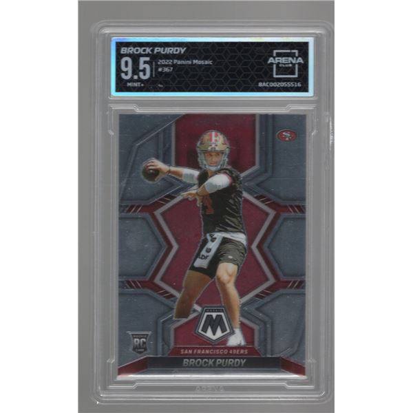 Brock Purdy ROOKIE CARD 2022 Panini Mosaic #367 Arena Club Grade 9.5