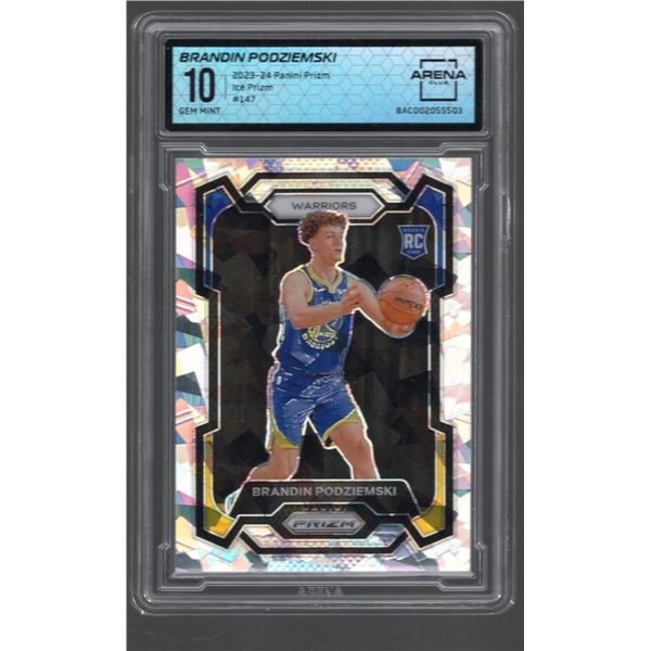 Brandin Podziemski 2023-2024 Panini Prizm Silver Ice Prizm #147