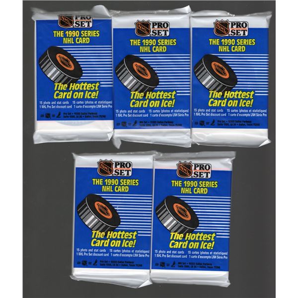1990 NHL PRO SET retail packs 5 count