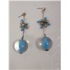 Image 2 : Pair of Marble Earrings & Pin Back