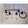 Image 1 : Bathroom Towel Accessory Set in Box | Black