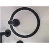 Image 2 : Bathroom Towel Accessory Set in Box | Black